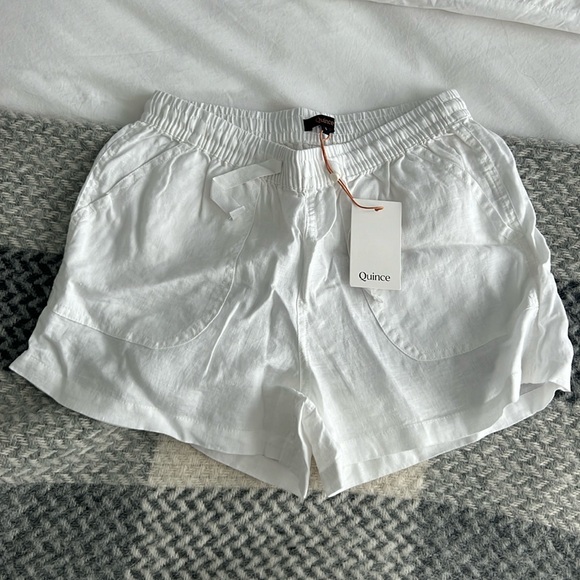 Quince NWT White Linen Shorts - Picture 1 of 3